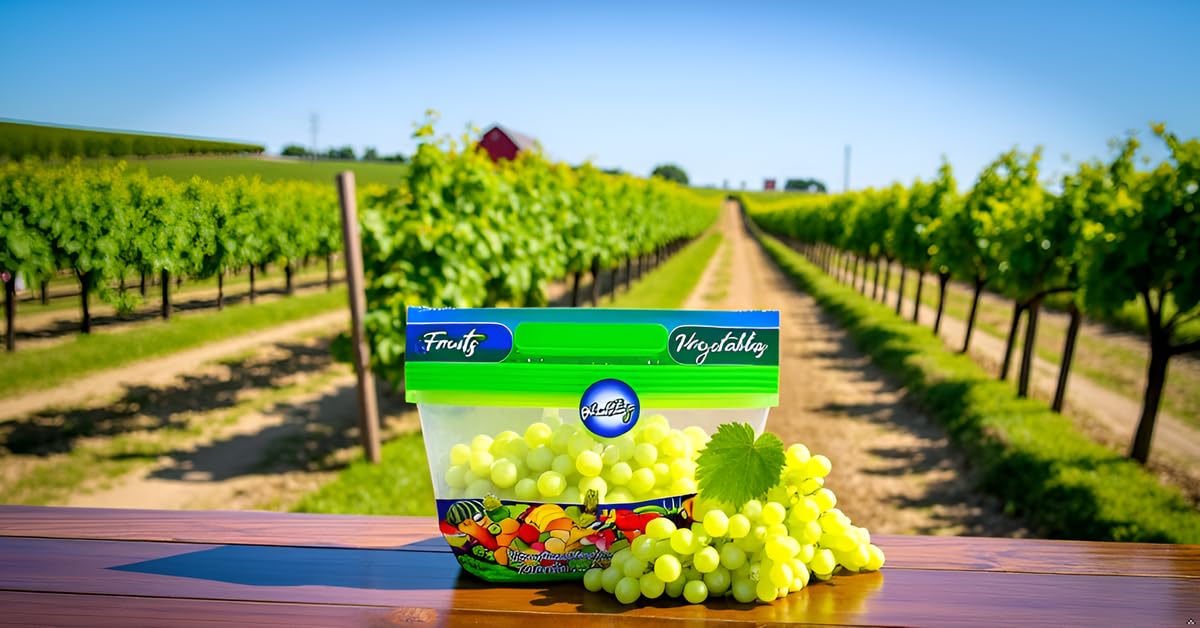 Bolsas transparente ventilada, para frutas y verduras (uvas, manzanas, peras, mangos, etc.), cierre tipo Ziplok, libres de BPA, paquete de 500, medidas10 x 104 cm, 50 micrones de espesor.