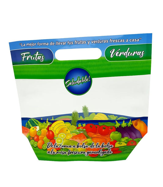 Bolsas transparente ventilada, para frutas y verduras (uvas, manzanas, peras, mangos, etc.), cierre tipo Ziplok, libres de BPA,  paquete de 500, medidas10 x 104 cm, 50 micrones de espesor.