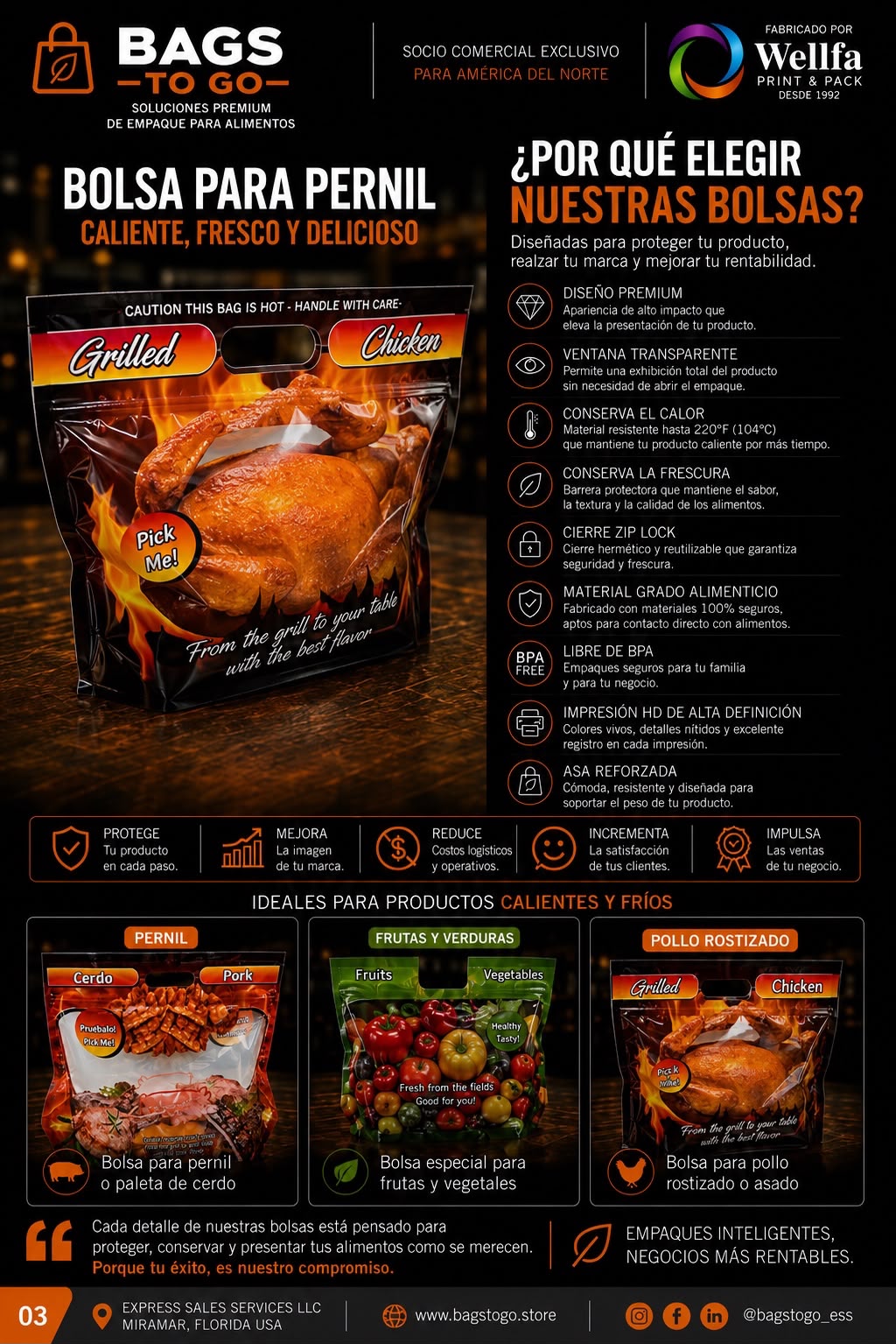 Bolsa para Pollo Rostizado • 250 unidades